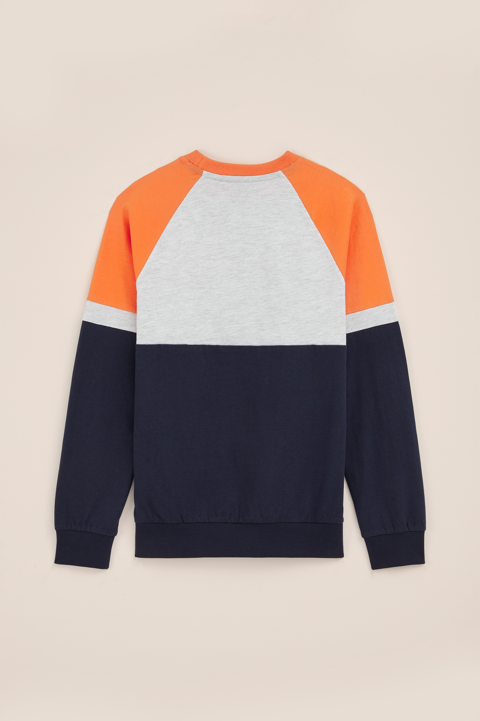 Jongens T-shirt met colourblock Blue Ridge Oranje