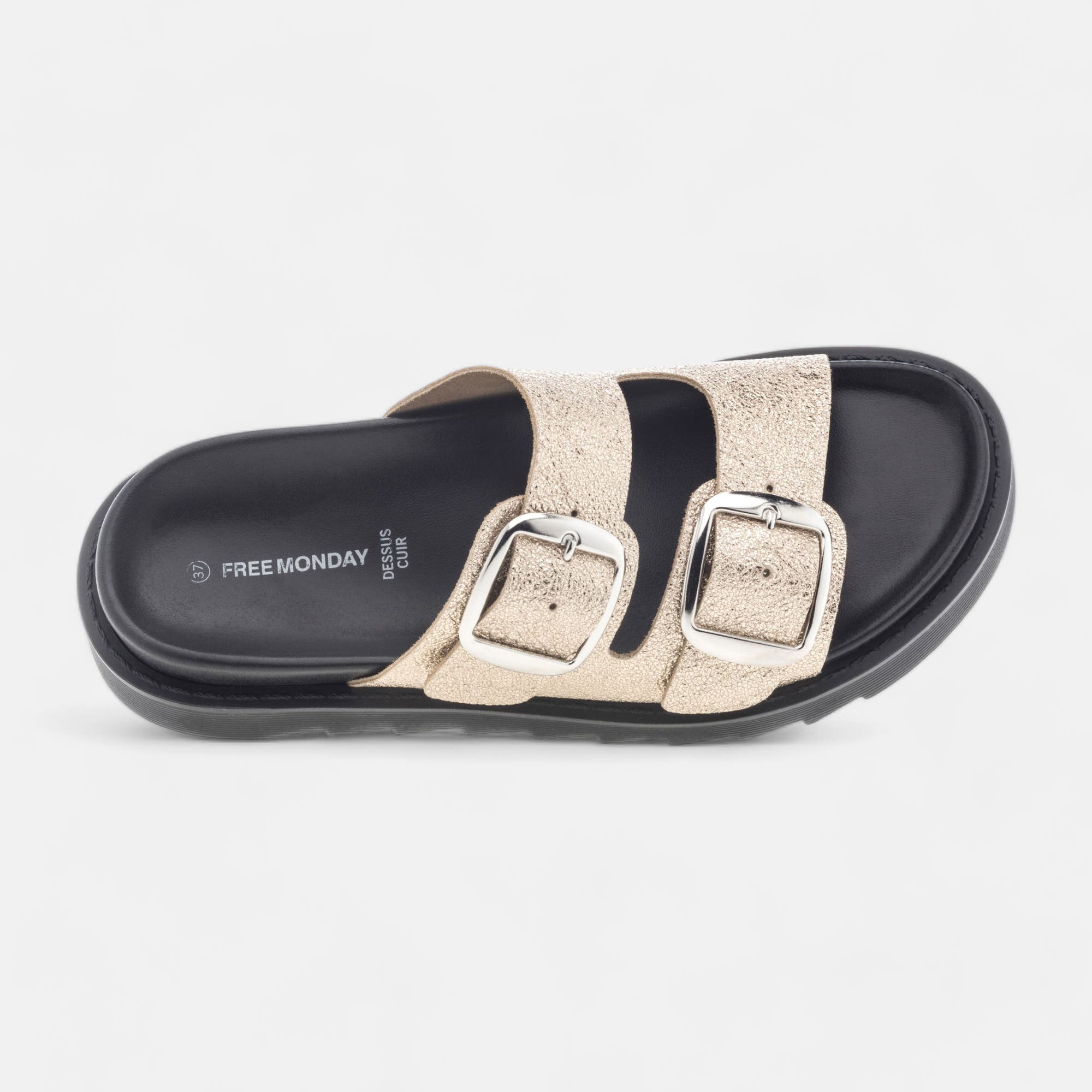 Mules Femme en cuir or