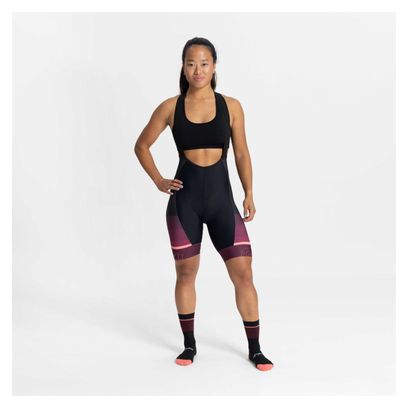 Cuissard Velo Avec Bretelless Rogelli Impress II - Femme - Bourgogne/Corail/Noir