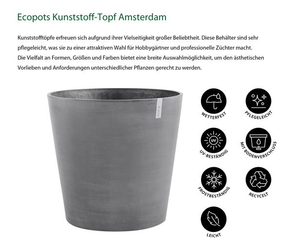 Ecopots Kunststoff-Topf Amsterdam mit Rollen,