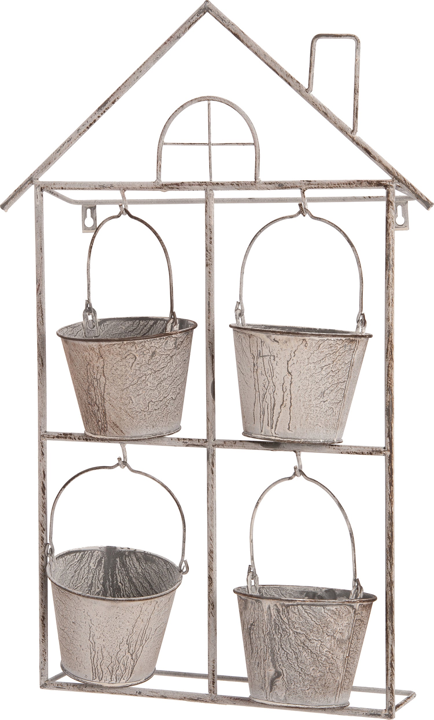 Intratuin muur bloempotten rek Chaikel grijs 42 x 8 x 62 cm