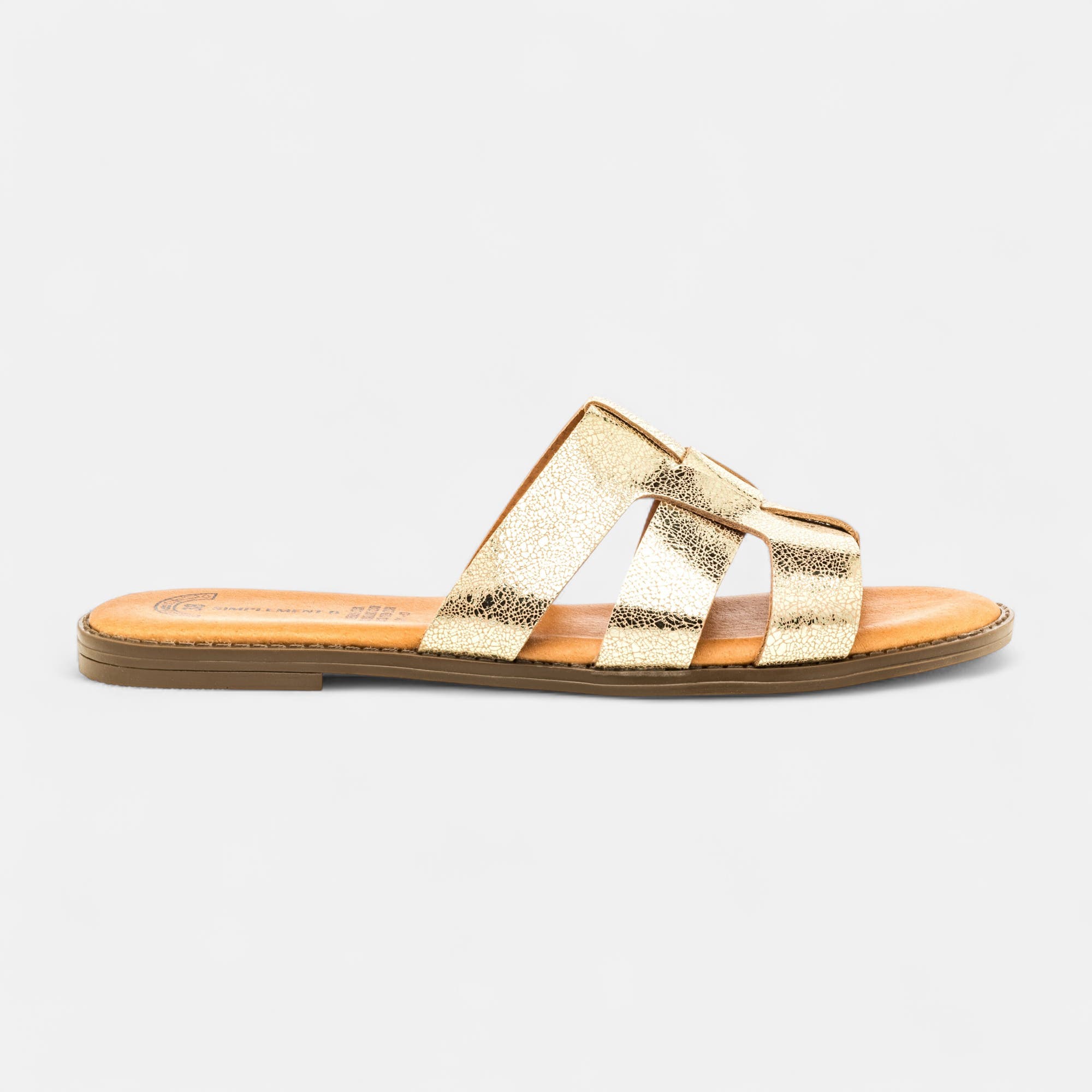 Mules Femme en cuir or