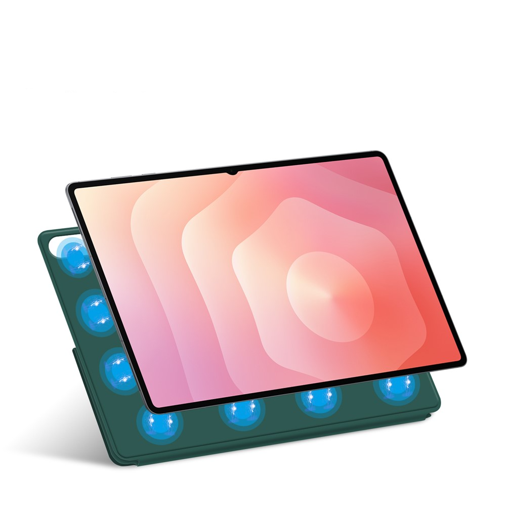 Samsung Galaxy Tab S11 Ultra Smart Cover Origami Flip Case Leder Tasche Schutzhülle Magnetcover - Grün