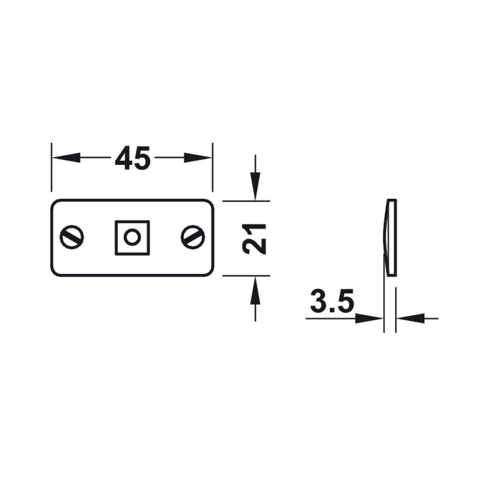BESLAG HÄFELE45X21MM