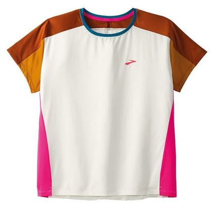 Maillot manches courtes Femme Brooks Sprint Free 2.0 Blanc Marron