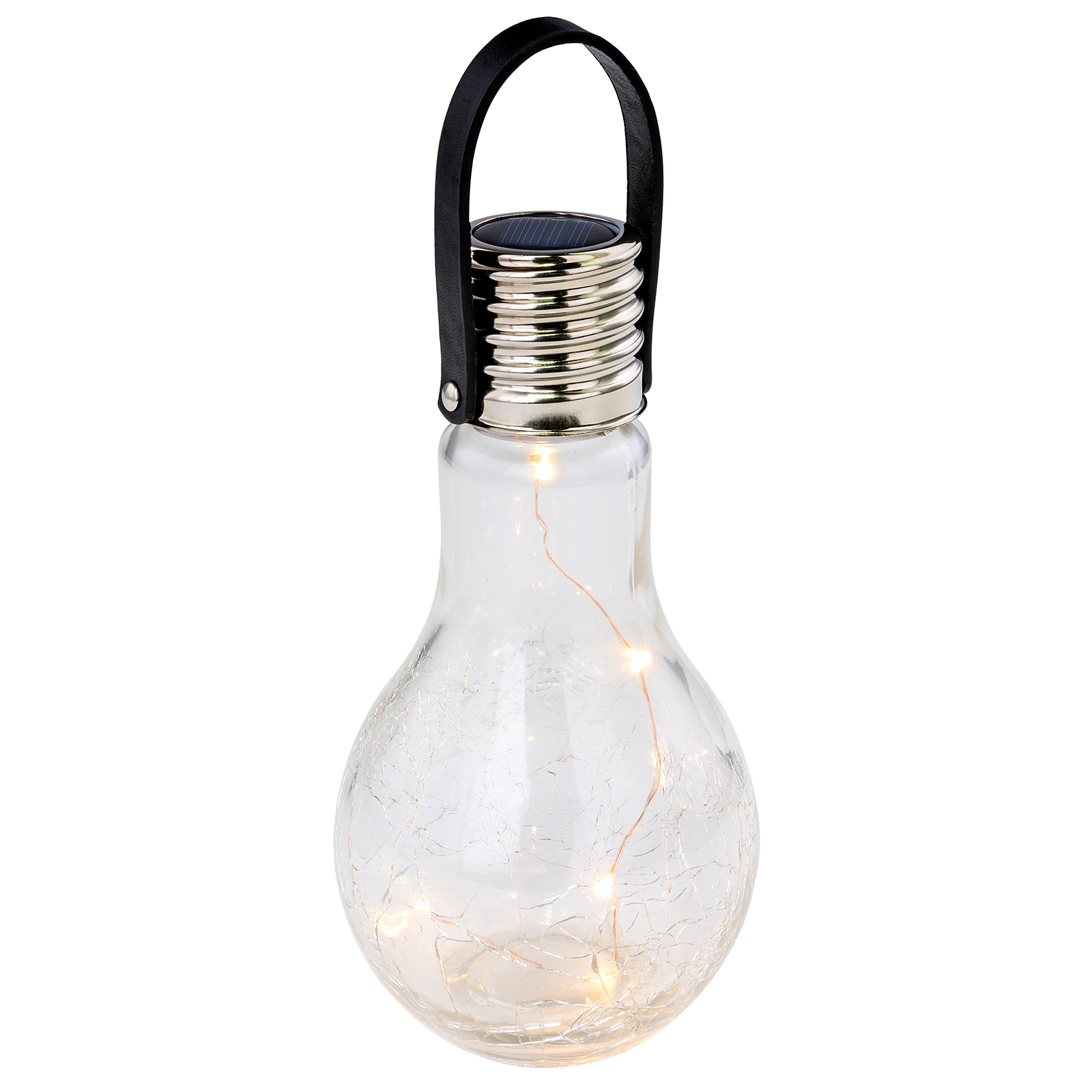 Solar-LED-Dekoleuchte - silber-transparent - Glas