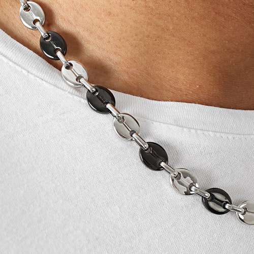 Collier Noir Argenté