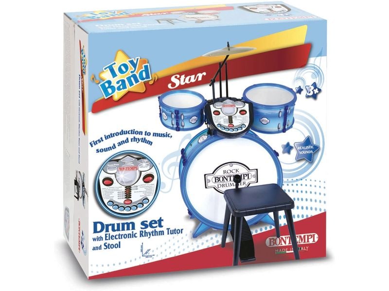 Bontempi Musikinstrument Schlagzeug mit Tutor Musikalisches Spielzeug
