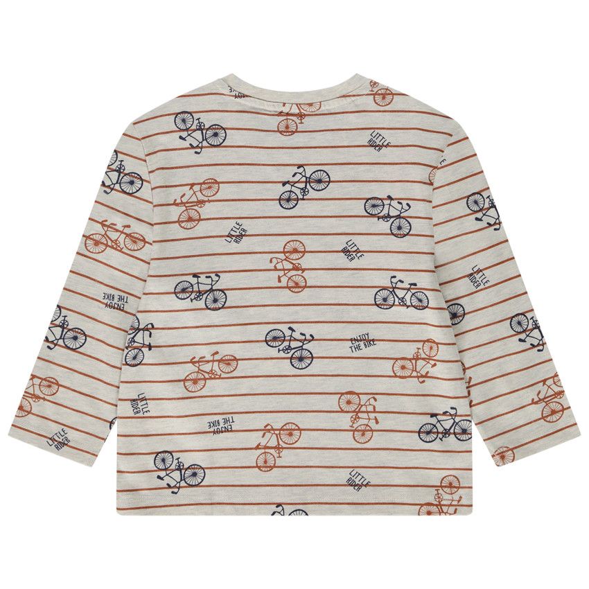 T-shirt manches longues en jersey imprimé fantaisie pour bébé garçon - Ecru