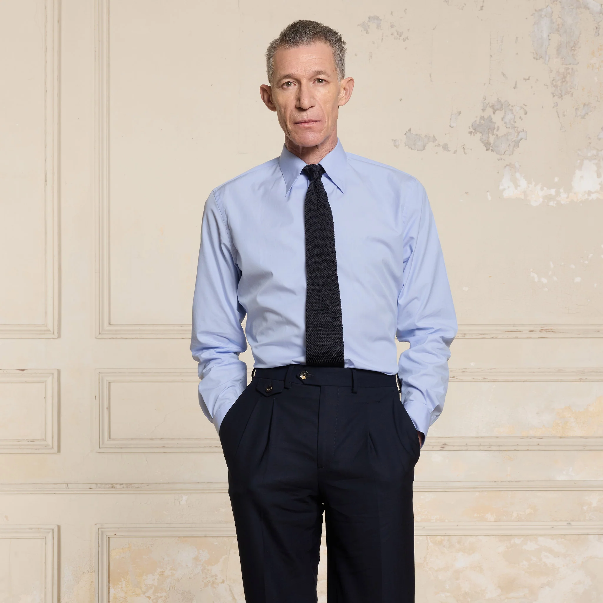 Blue poplin shirt