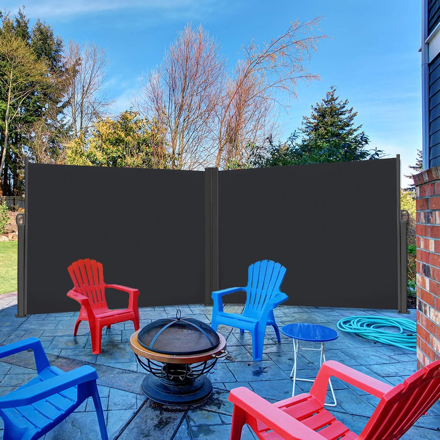 Seitenmarkise Wandmarkise Ausziehbar Markise, Seitenwandmarkise Markisenstoff für Garten, Sichtschutz Sonnenschutz Windschutz - 180x600cm, Anthrazit