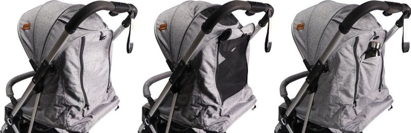 Ding Vivo Wandelwagen - Grijs/Zilver - Inklapbare Buggy - Inclusief Boodschappenmandje en Zonnekap