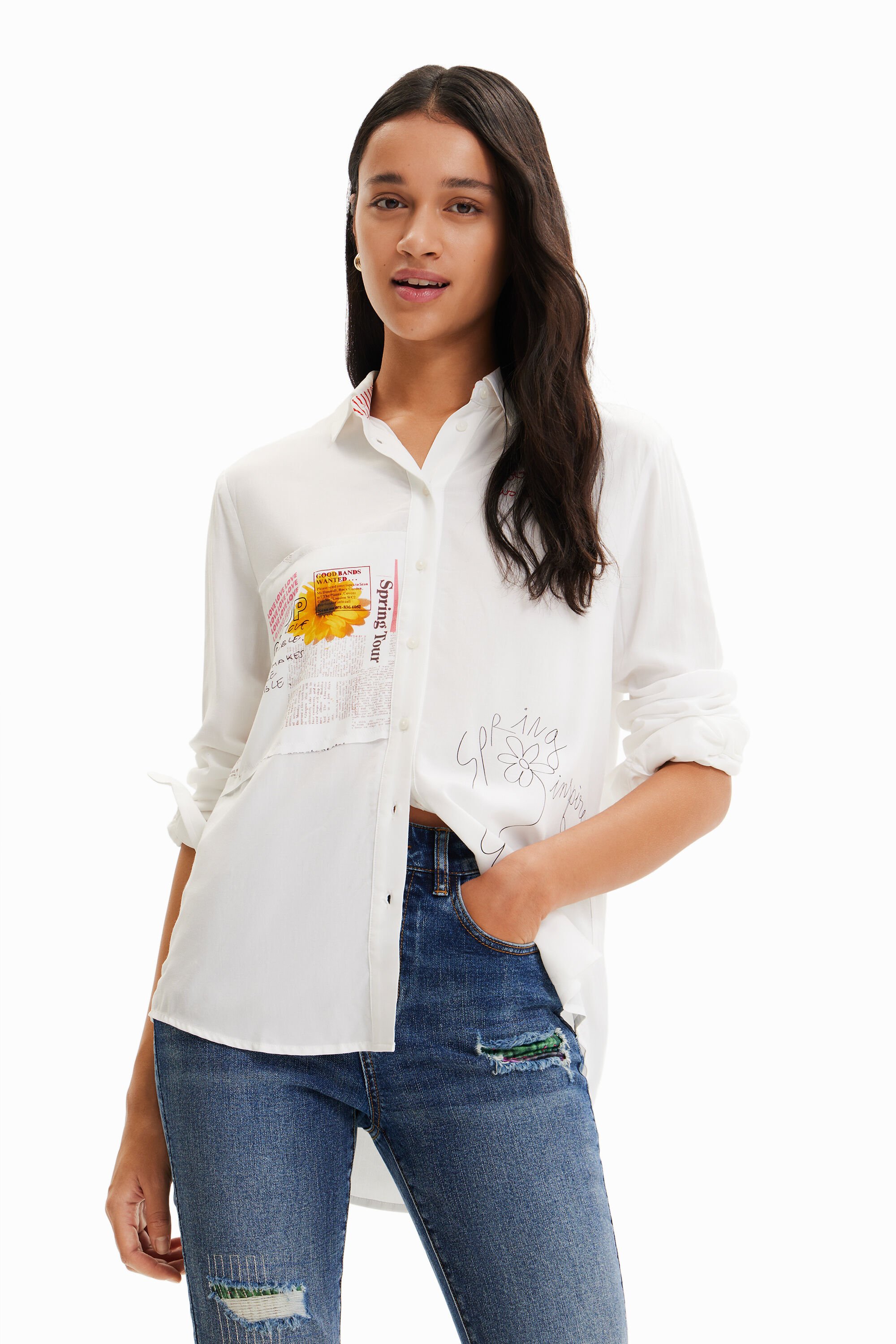 Chemise patchwork messages