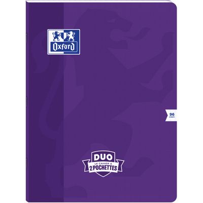 Oxford Duo - Cahier polypro 24 x 32 cm - 96 pages - grands carreaux (Seyes) - disponible dans différentes couleurs