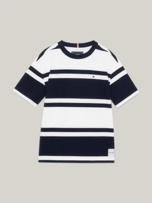 Camiseta de gola redonda com listras de rugby