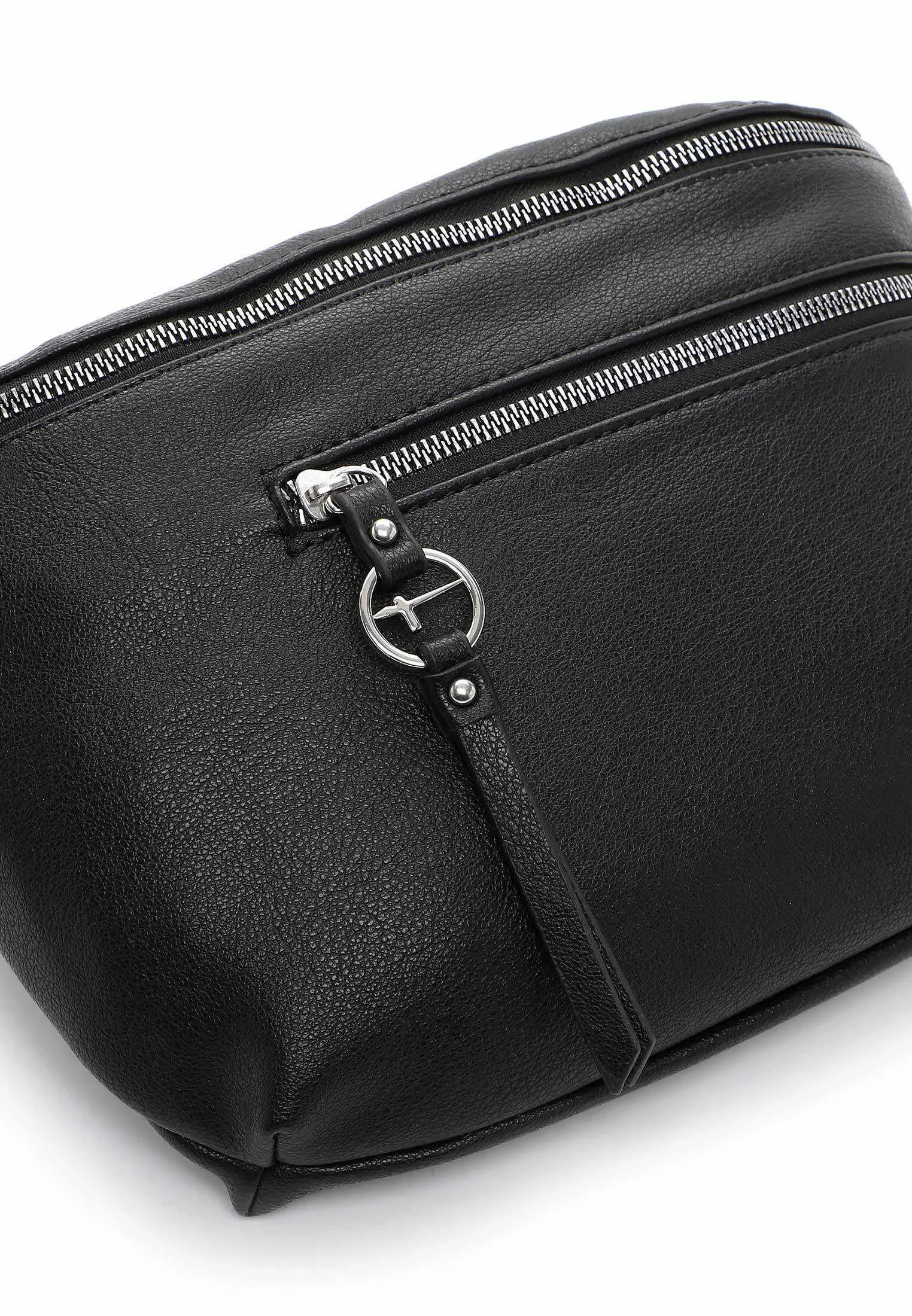 TAMARIS Gürteltasche / Bodybag Schwarz Lederimitat