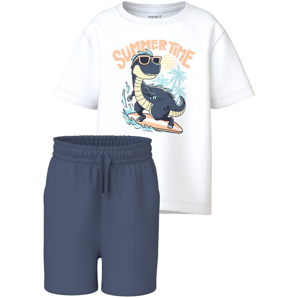 Køb Name It Bright White Summer Time Nmmvigor Ss Nreg Top Sæt