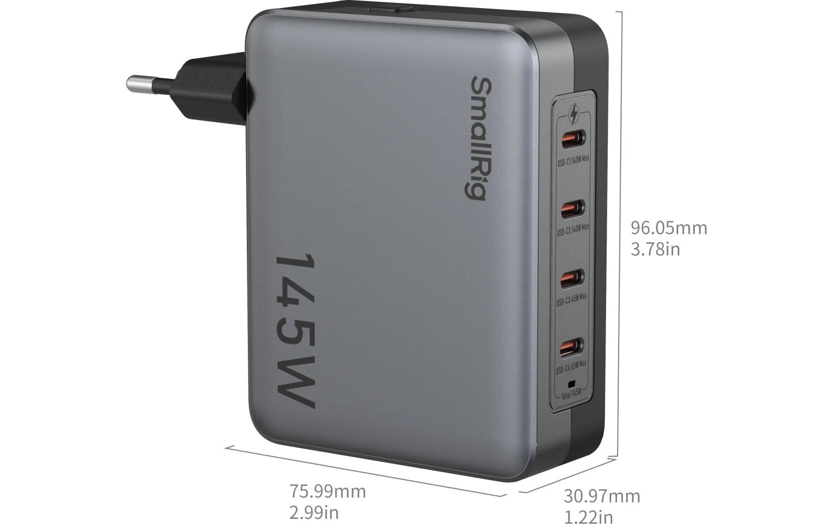 USB-Wandladegerät 145W 4-Port PDHocheffizienter und vielseitiger Stromadapter mit vier USB-C-Anschlüssen
