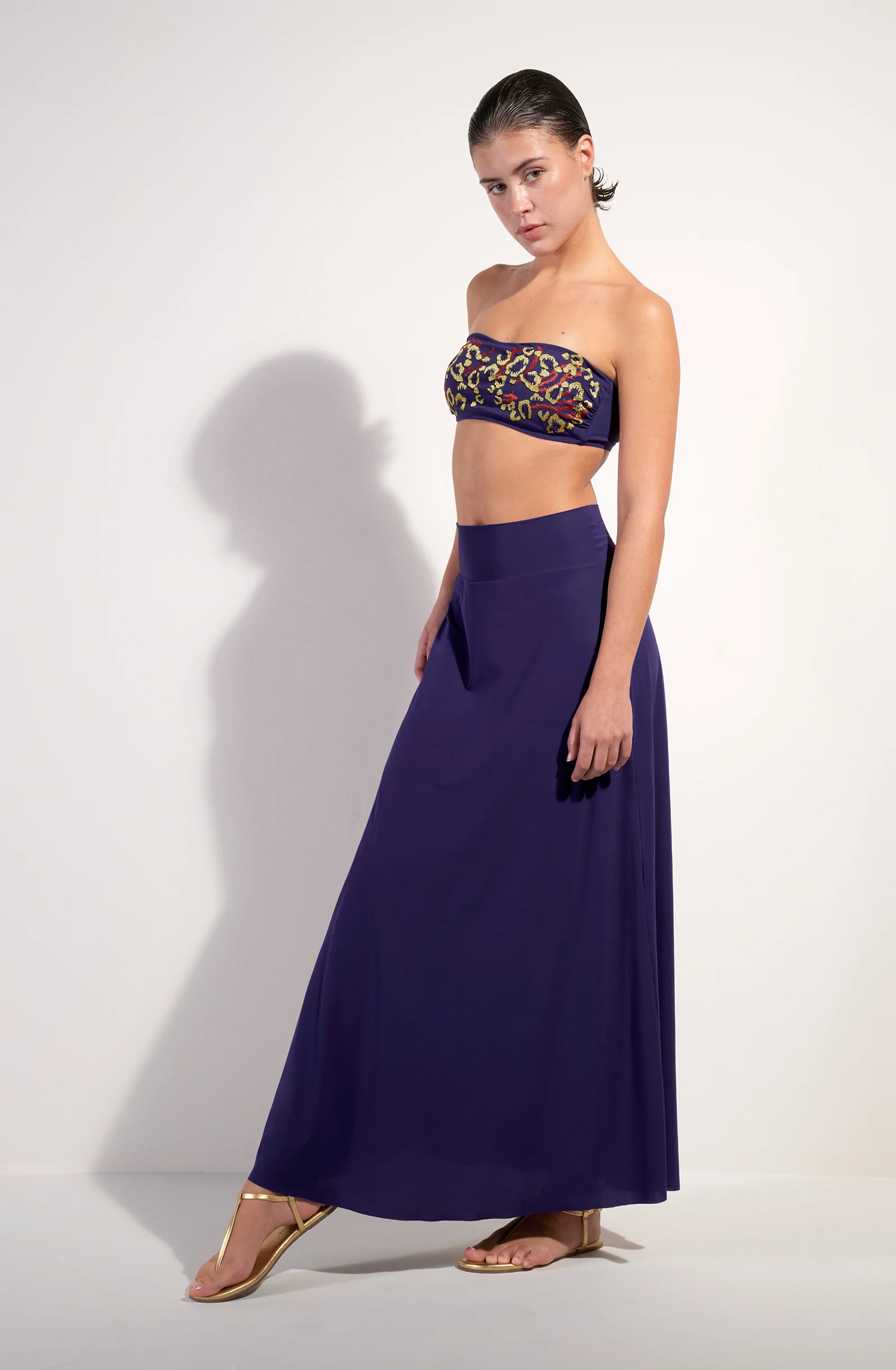 jaya Jupe longue en voile léger purple Purple