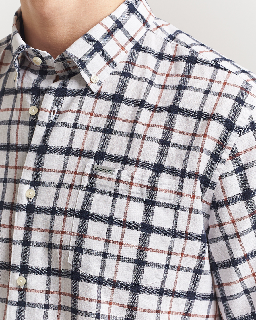 Barbour Lifestyle Glover Linen Blend Short Sleeve Shirt Brook Blue