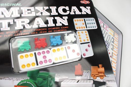 Tactic - Mexicaans Train Domino Spel - Draagbaar - Blikken Doos
