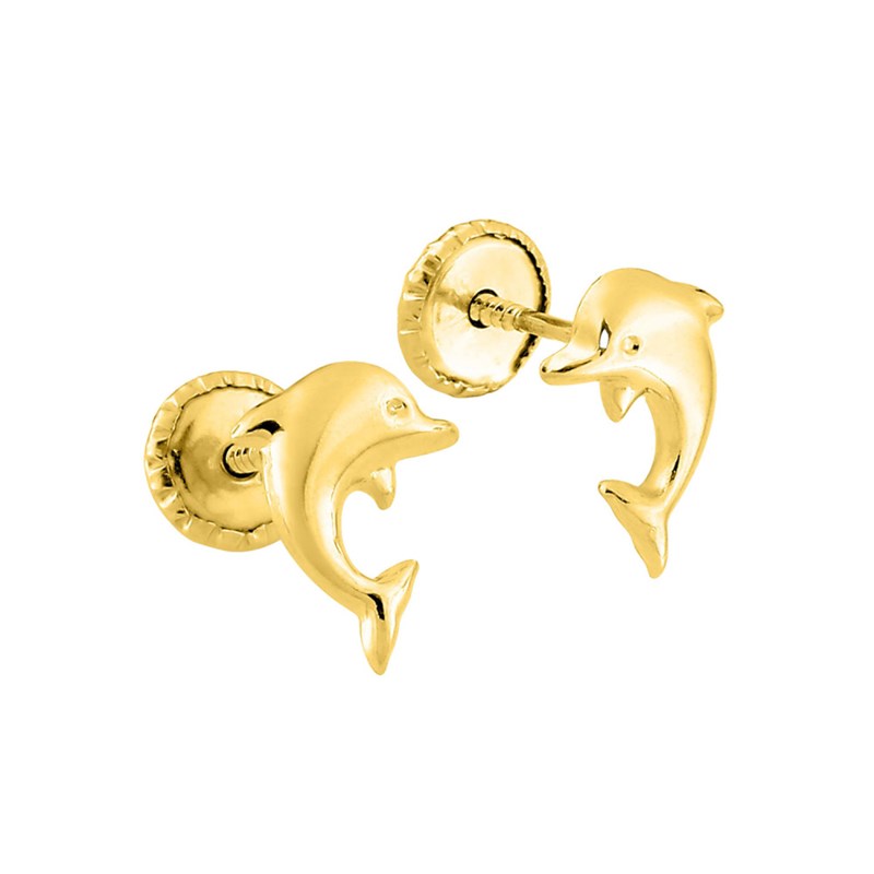 Boucles d'oreilles enfant - Or 18 Carats - Dauphin