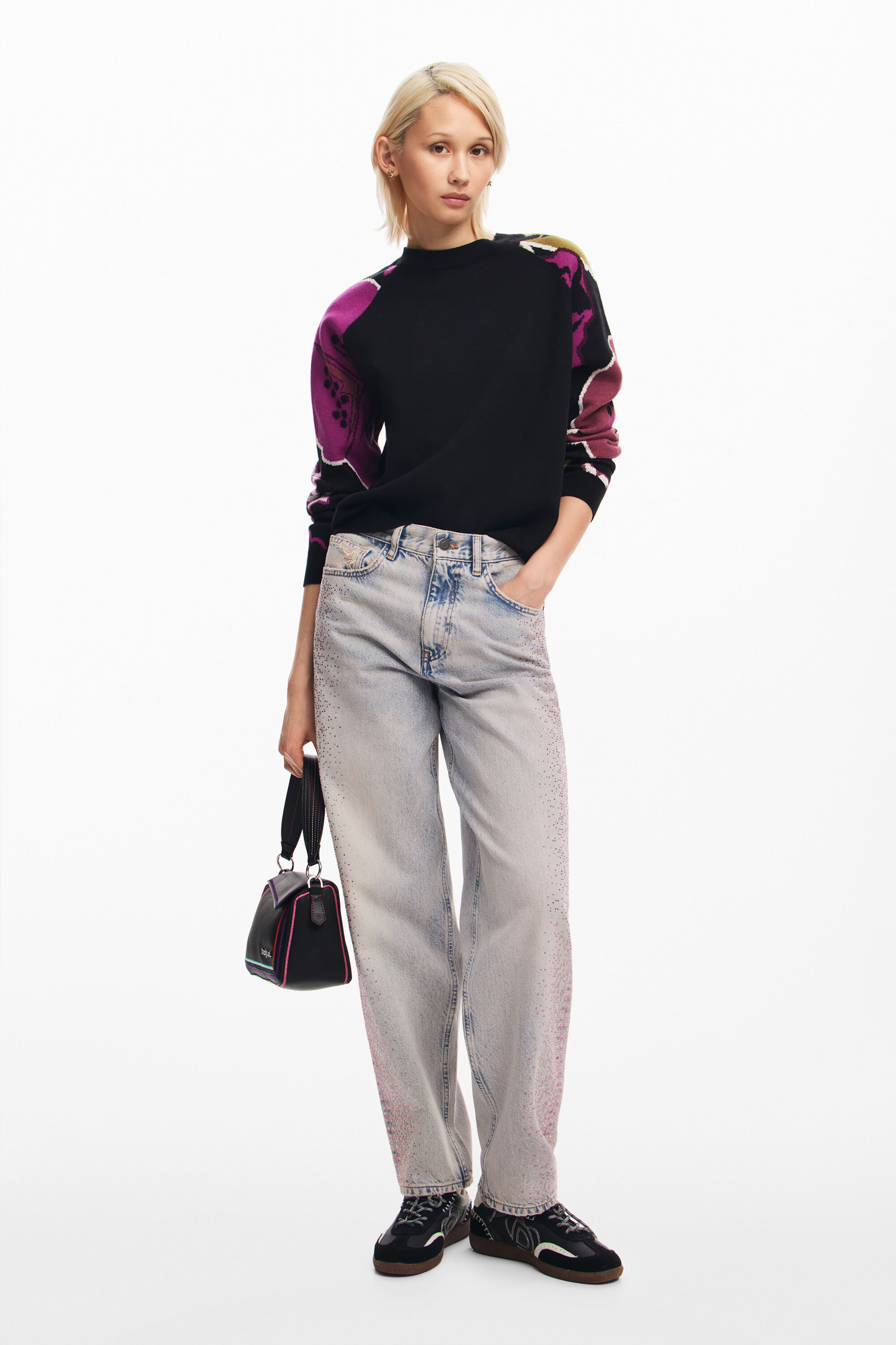 Camisa floral com mangas