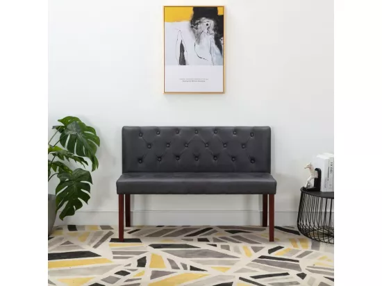 Banc 120 cm Gris Similicuir daim