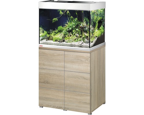 EHEIM proximaTEC 175 aquariumcombinatie inclusief filter, LED-verlichting, verwarming en eikenhouten omkasting.