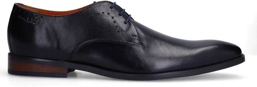 Van Lier Heren Zwarte leren veterschoenen