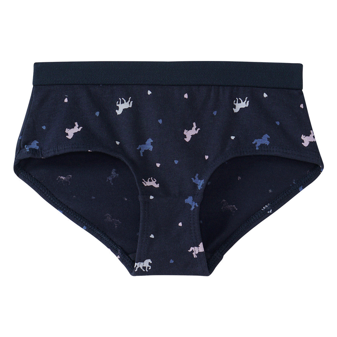 Yigga 5 Mädchen Pantys mit Pferde-Motiven salbei / hellblau / dunkelblau