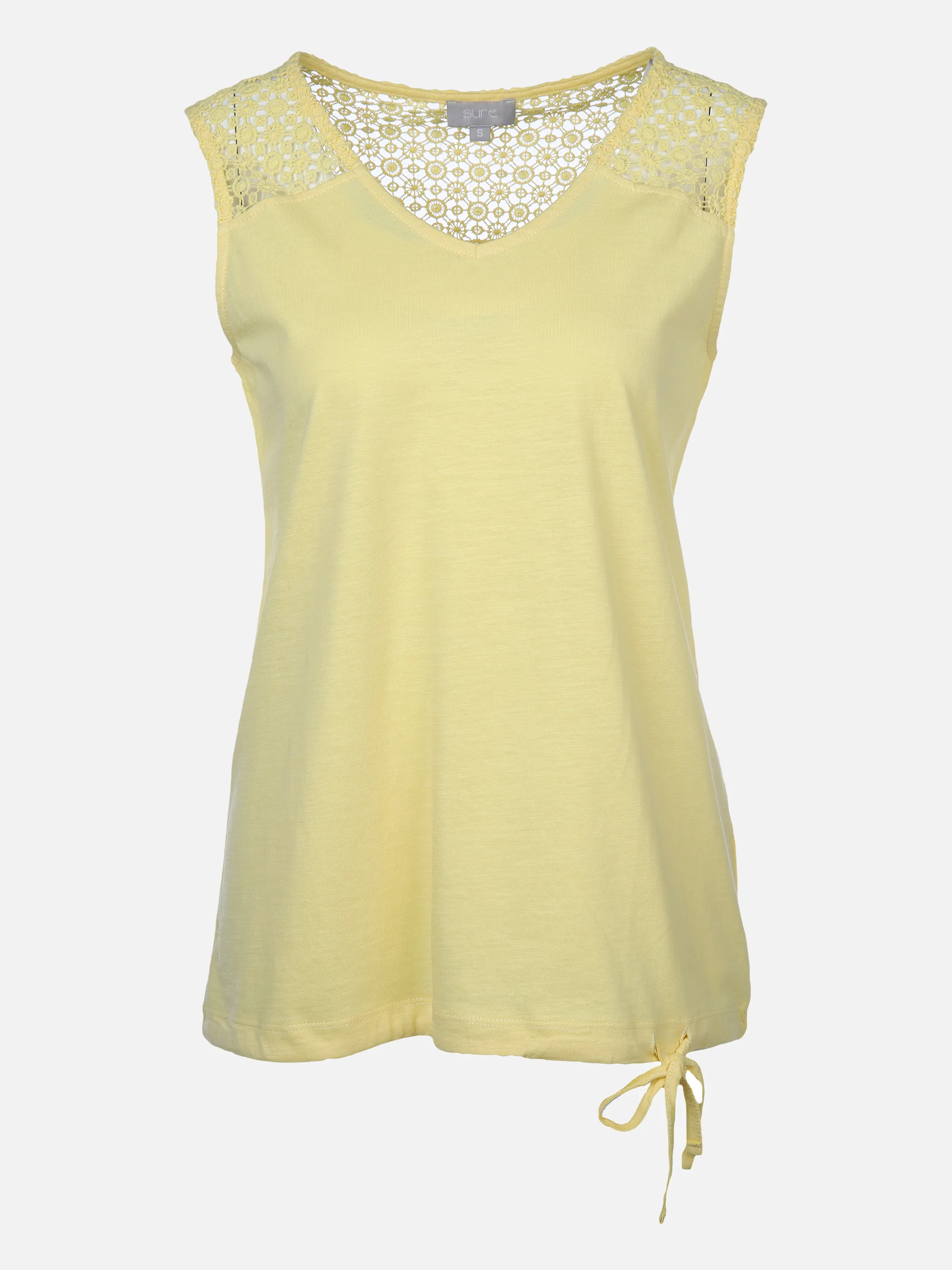 Damen Top mit Spitze und Bindeband