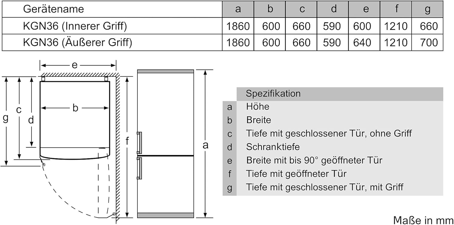 Bosch KGN36NLEA Série 2, Réfrigérateur combiné autoportant - 305 L