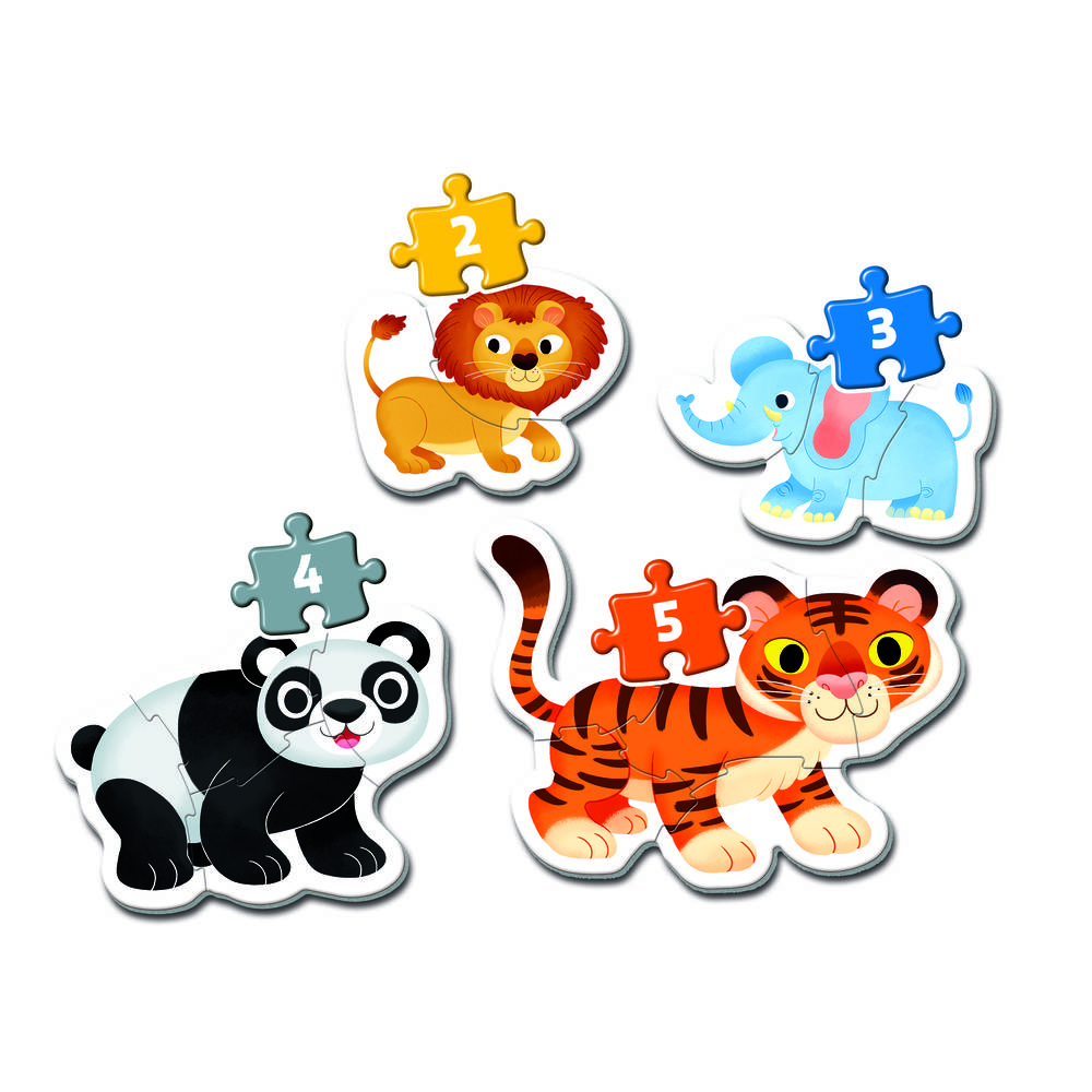 Clementoni My First puzzelset wilde dieren - 2 + 3 + 4 + 5 stukjes