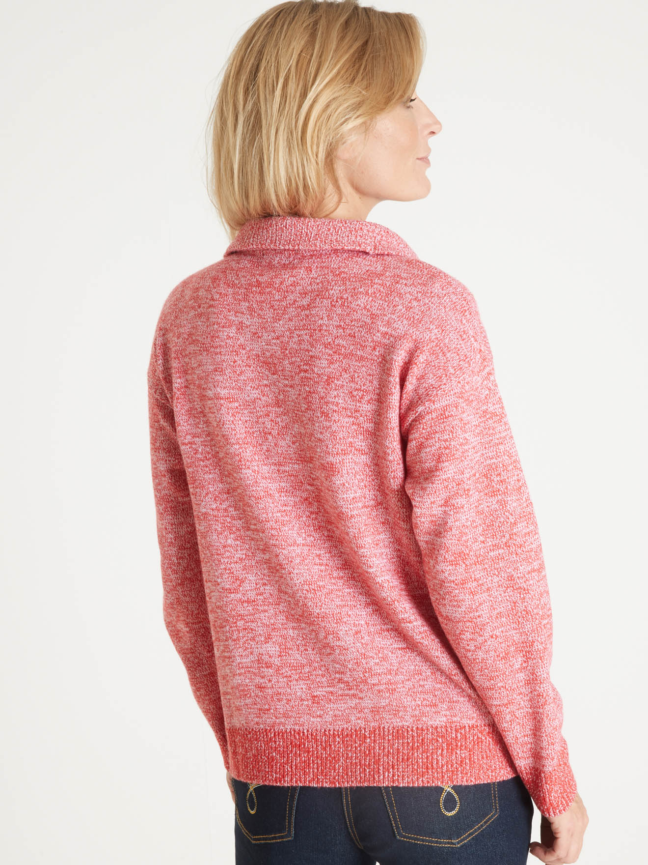 Pull col camionneur en maille chinée