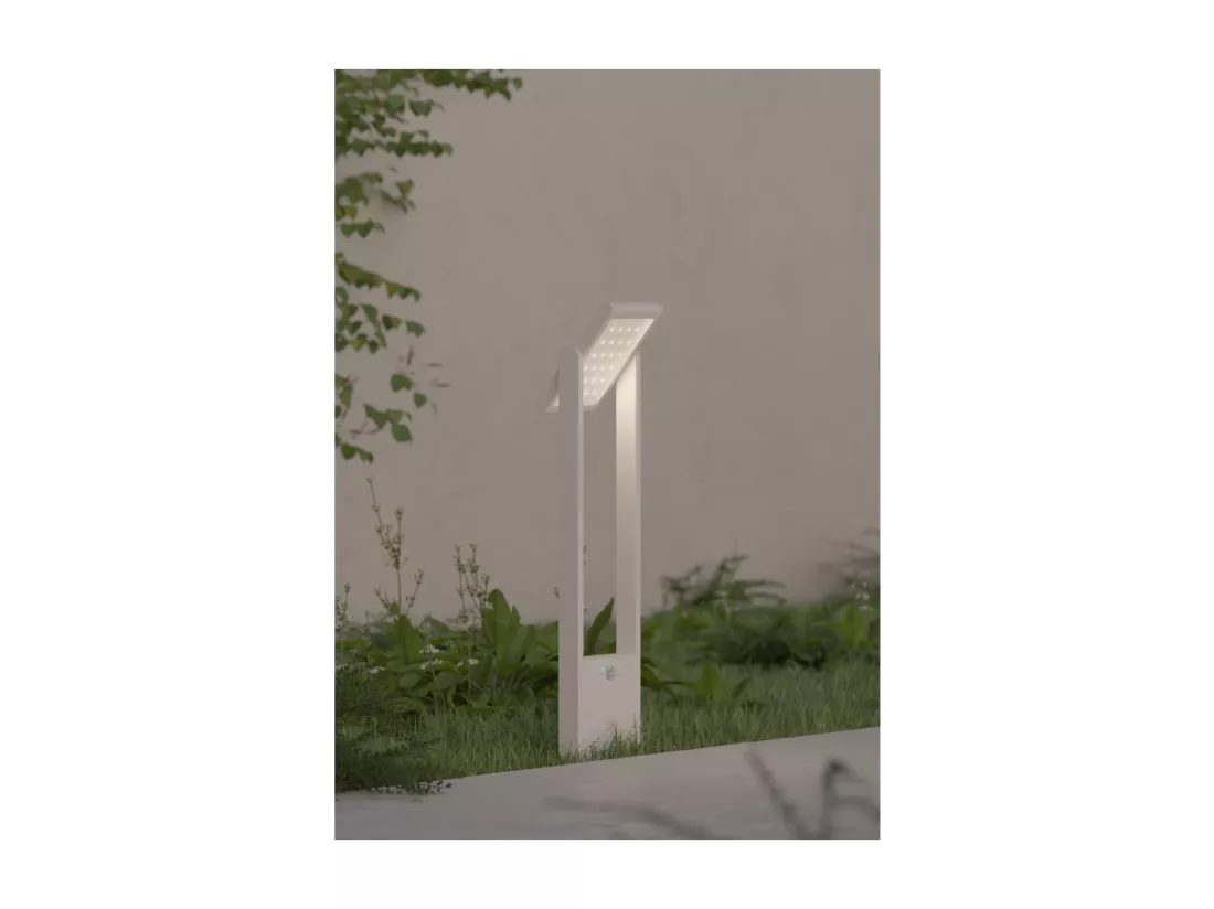 POPA Spot à énergie solaire blanc 60 cm 4000K Luminaire de jardin Beneito Faure