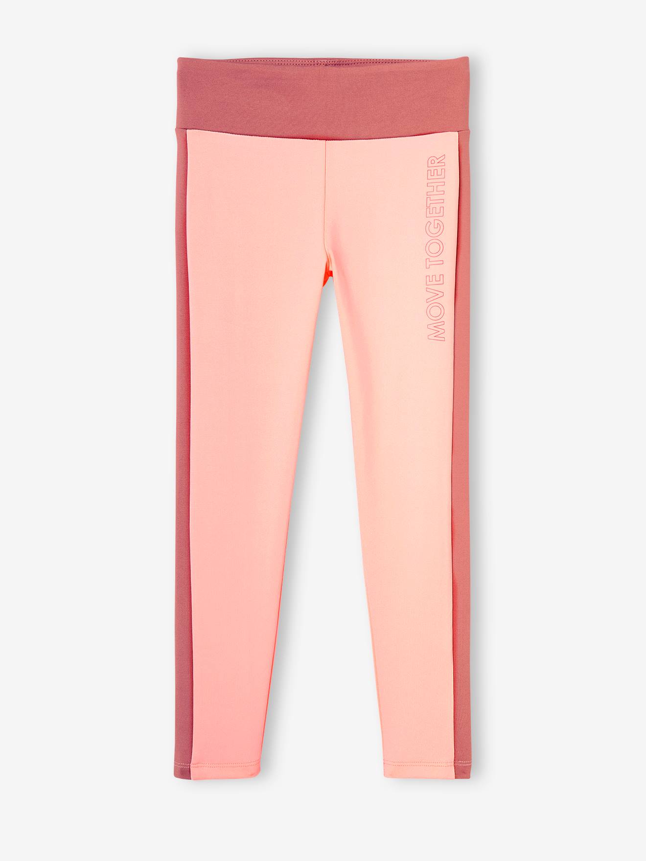 Leggings esportivas femininas em tecido técnico com listras laterais, cinza mesclado.
