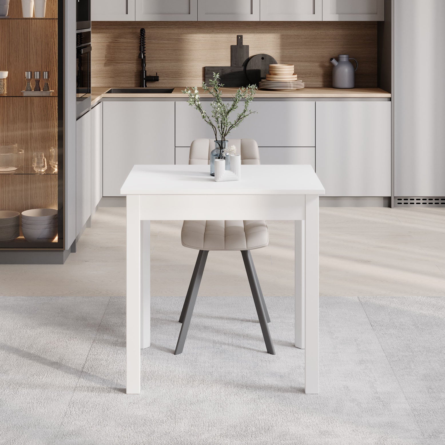 Steve - Eetkamertafel - Wit - 75x55x77 cm