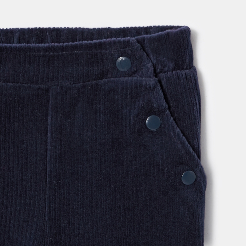 Pantalon en velours côtelé souple bleu bébé fille Absorba