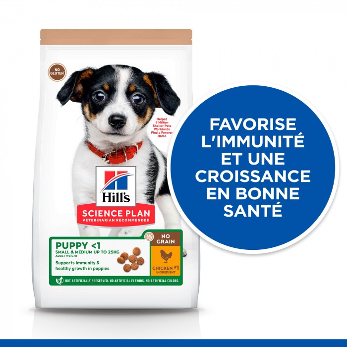 HILL'S Science Plan No Grain Small & Medium Puppy au Poulet - Croquettes pour chiot