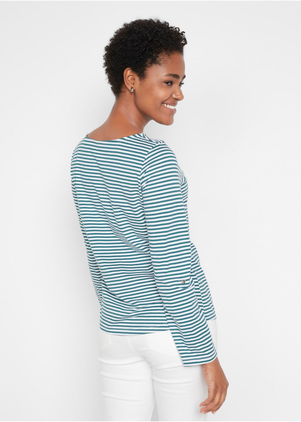 T-shirt manches longues à encolure bateau