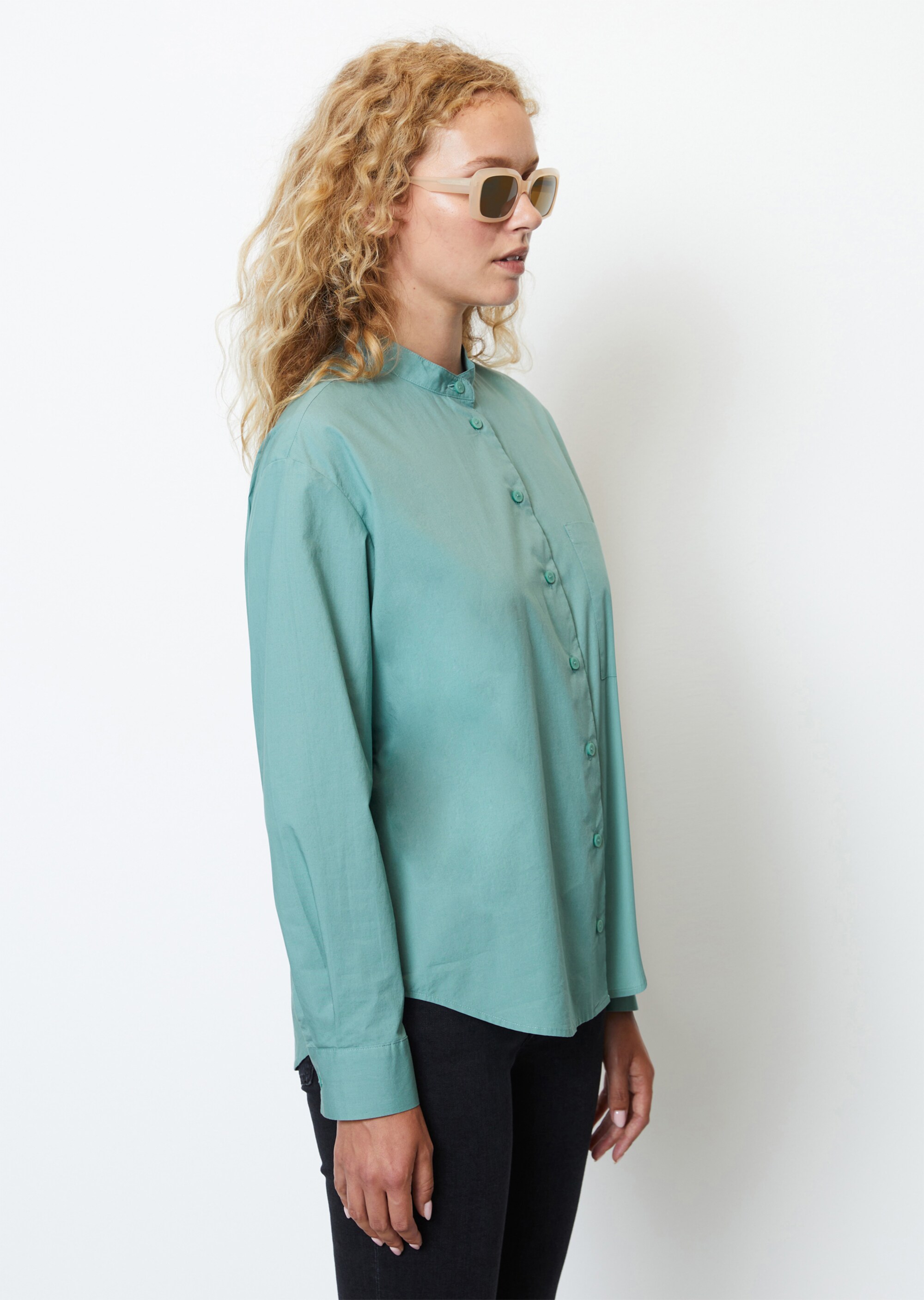 Langarm-Blusenshirt loose aus Organic Cotton