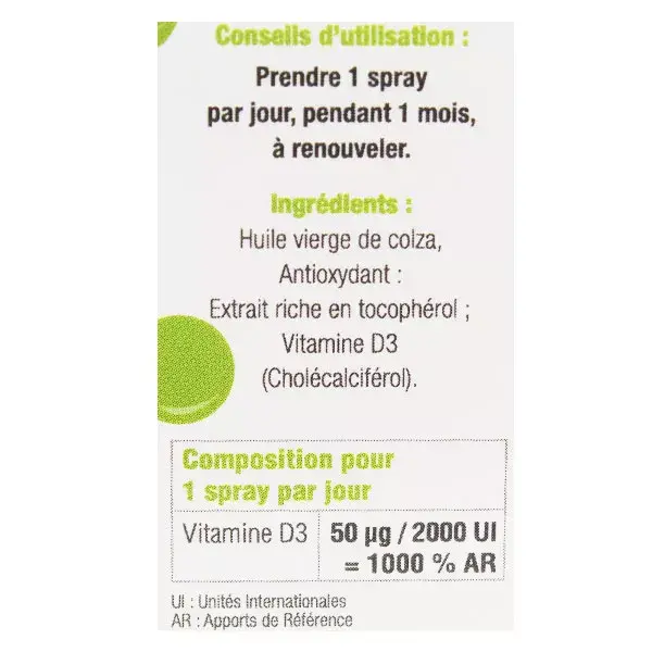 D.Plantes Vitamina D3 2000IU Spray Vegetal 20ml
