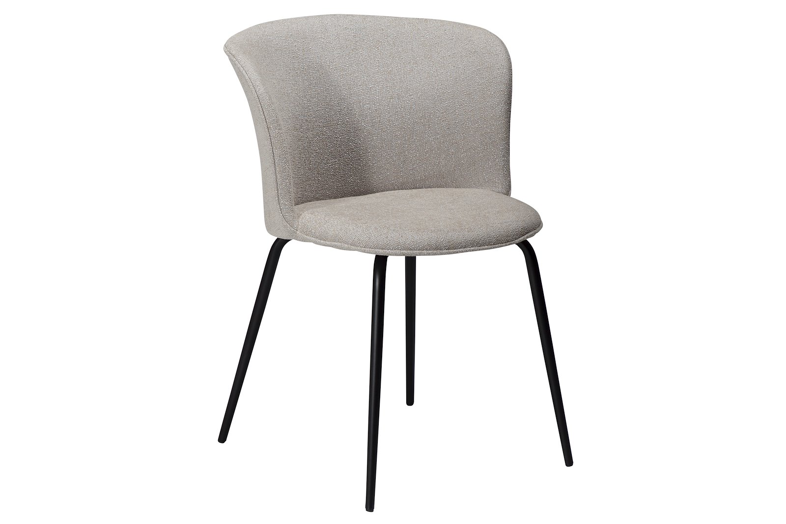 Eden spisestol Tekstil Bouclé Cashmere og sorte ben.