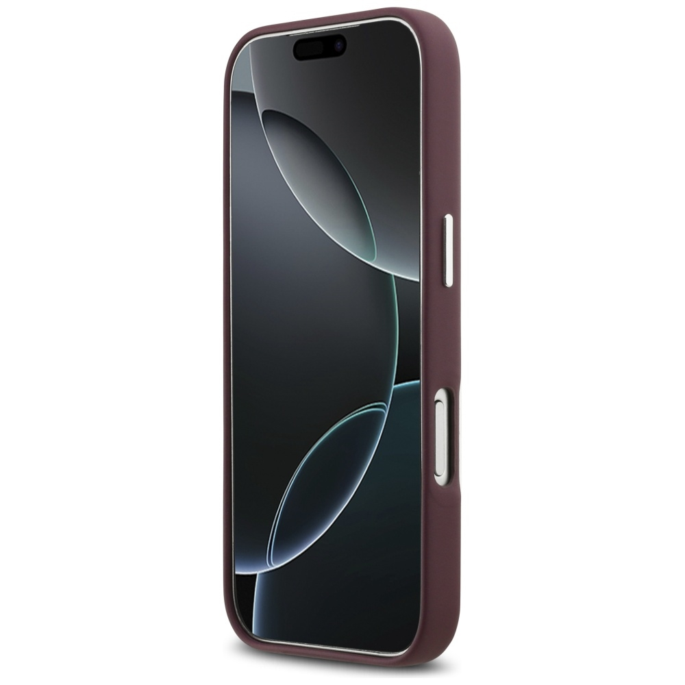 iPhone 17 Pro MagSafe Leder Hardcase Hülle Sign Full Wrapped Metal (BMHMP17L23PUFWR) - Weinrot