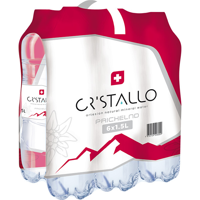 Cristallo Wasser rot, mit Kohlensäure, 150 cl, 6 Stück