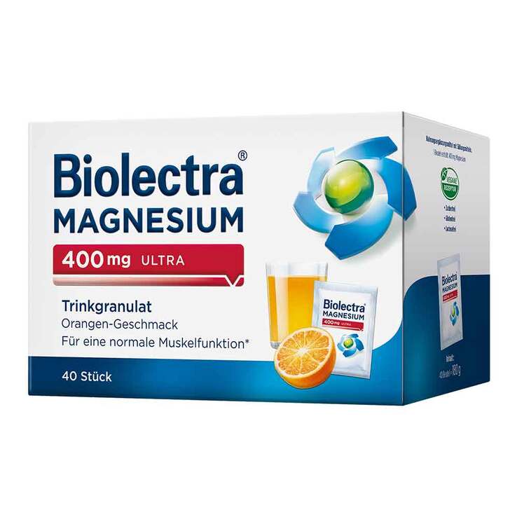 Biolectra Magnesium 400 mg ultra Trinkgranulat Orange, 40 St