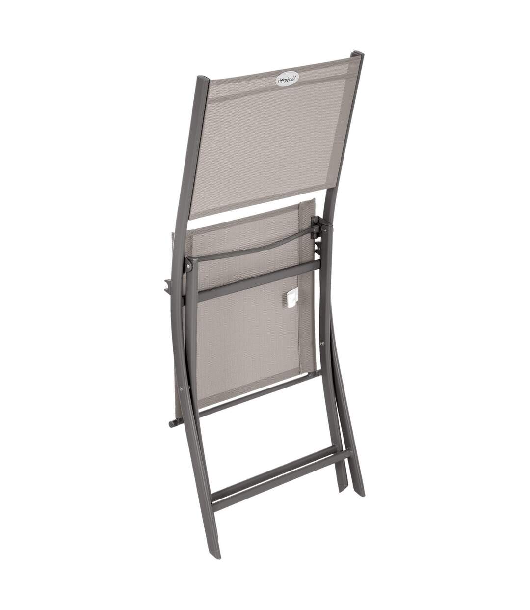 Chaise de jardin pliable Modula - Acier et polyester - Taupe et gris
