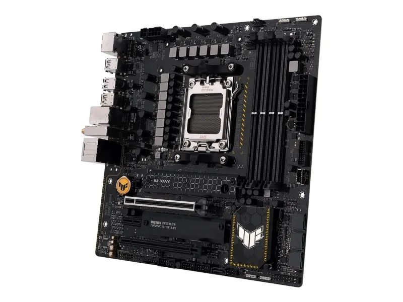 [OUTLET] - ASUS TUF Gaming B650M-Plus WIFI - Bundkort - micro ATX - Socket AM5 - AMD B650 Chipset - USB-C 3.2 Gen 2x2, USB 3.1 Gen 2, USB 3.2 Gen 2, USB-C 3.2 Gen 1 - 2.5 Gigabit LAN, Bluetooth - onboard grafik (CPU påkrævet) - HD Audio (8-kanaler)
