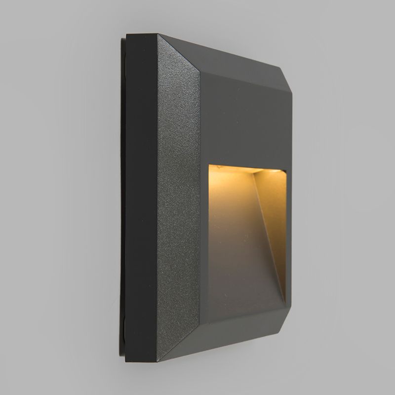 Moderne wandlamp donkergrijs vierkant incl. LED - Gem